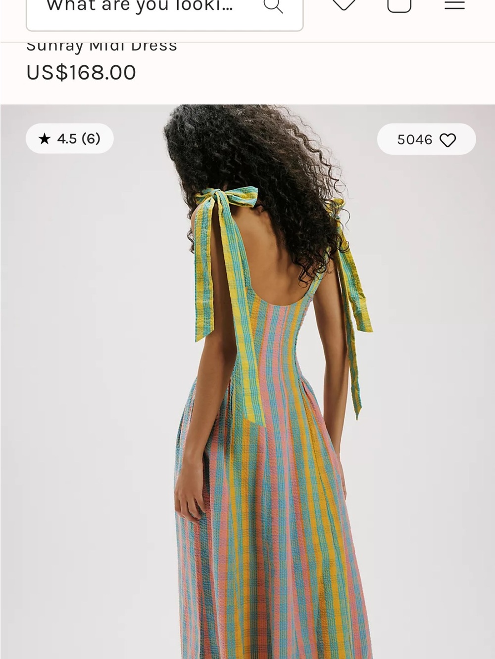 Free People Striped Tie-Shoulder Tank in Pink, Blue & Yellow - Picture 2 of 3